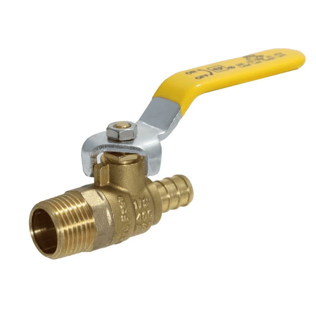 1/2 inch PEX-B Barb x 1/2 inch Male Ball Valve