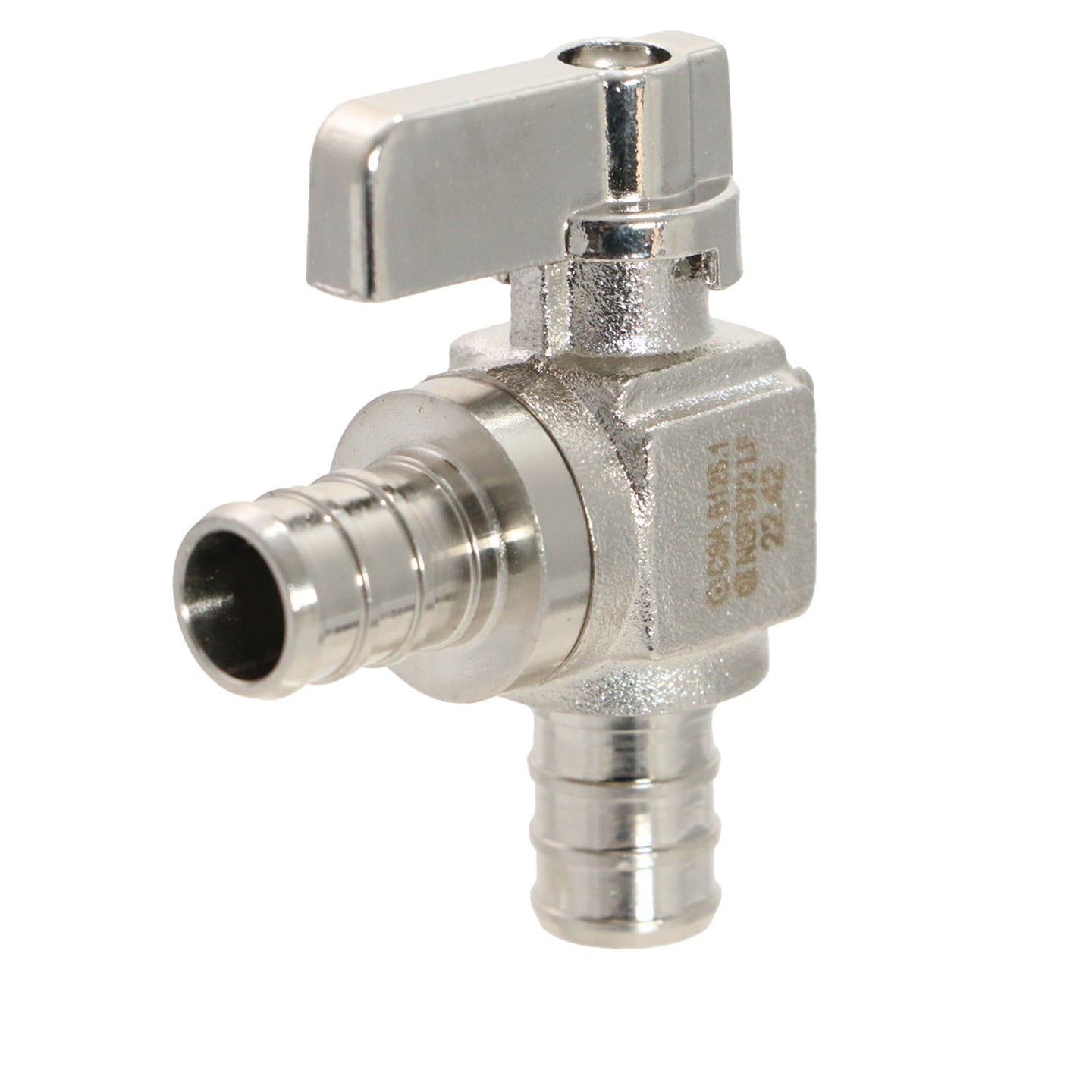1/2 inch PEX-B Barb Crimp Mini Angle Valve