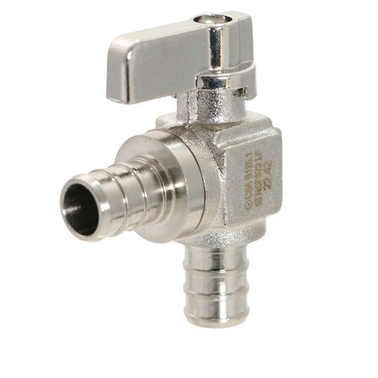 1/2 inch PEX-B Barb Crimp Mini Angle Valve