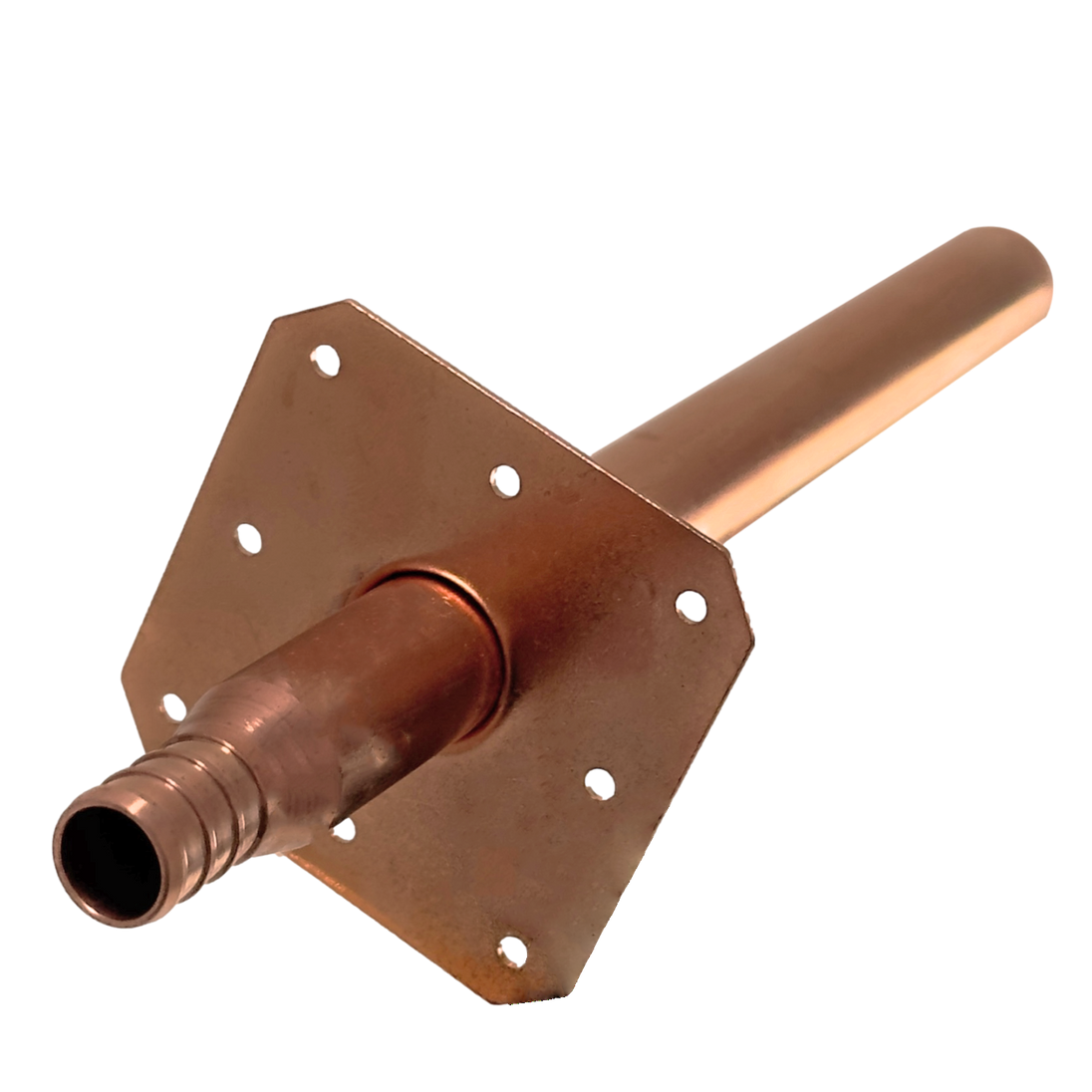 1/2 inch PEX-B Barb Stub Out Straight with Flange, 8 inch Long