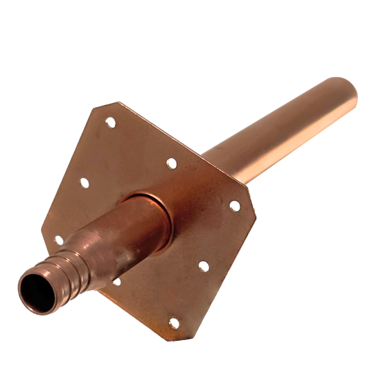 1/2 inch PEX-B Barb Stub Out Straight with Flange, 8 inch Long