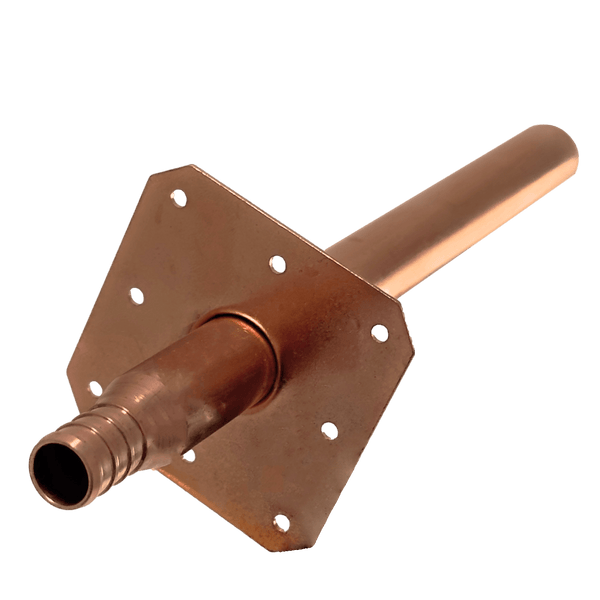 1/2 inch PEX-B Barb Stub Out Straight with Flange, 8 inch Long