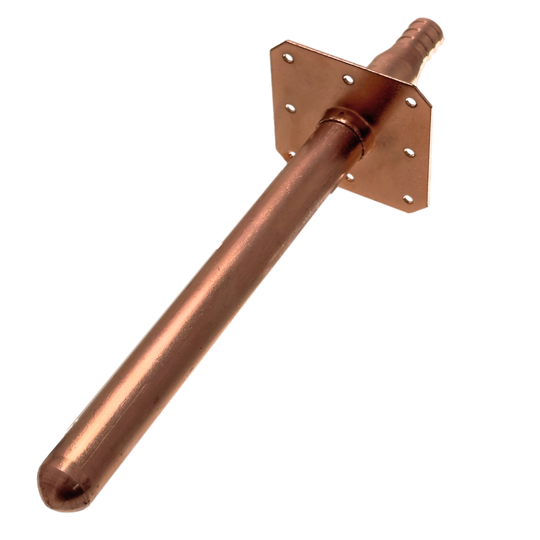 1/2 inch PEX-B Barb Stub Out Straight with Flange, 8 inch Long