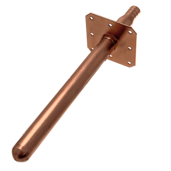 1/2 inch PEX-B Barb Stub Out Straight with Flange, 8 inch Long