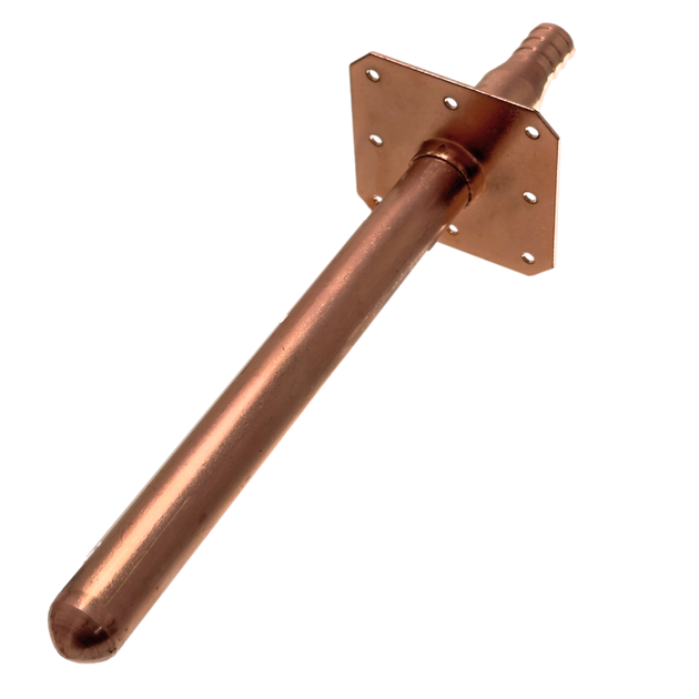 1/2 inch PEX-B Barb Stub Out Straight with Flange, 8 inch Long