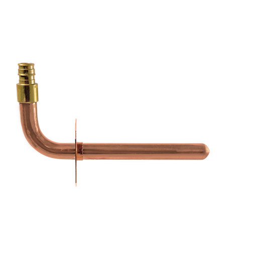 1/2 inch Pex-A Expansion Stub Out Elbow with Flange | 3-1/2 Inchx 8 Inch