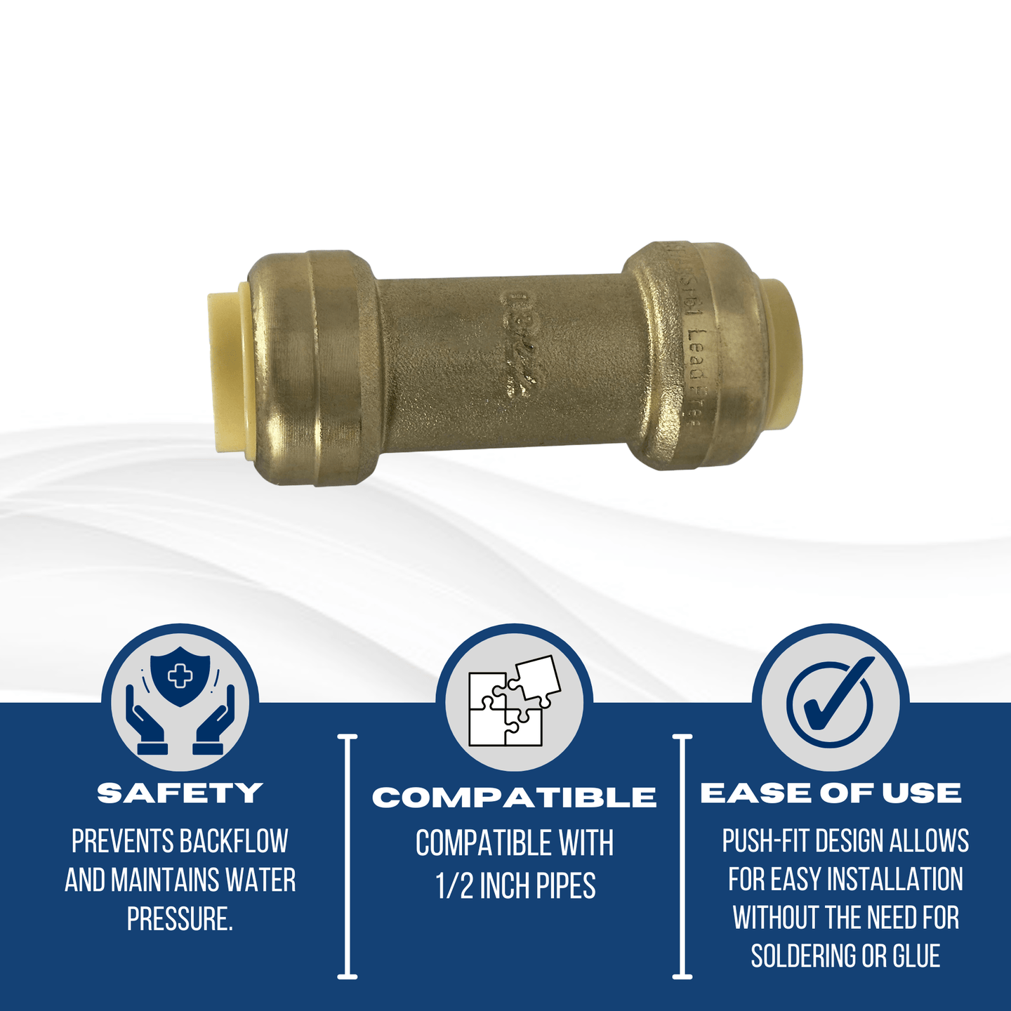 1/2 Inch Push-to-Connect Check Valve