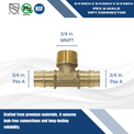 3/4 Inch Pex-A Expansion Male NPT Tee