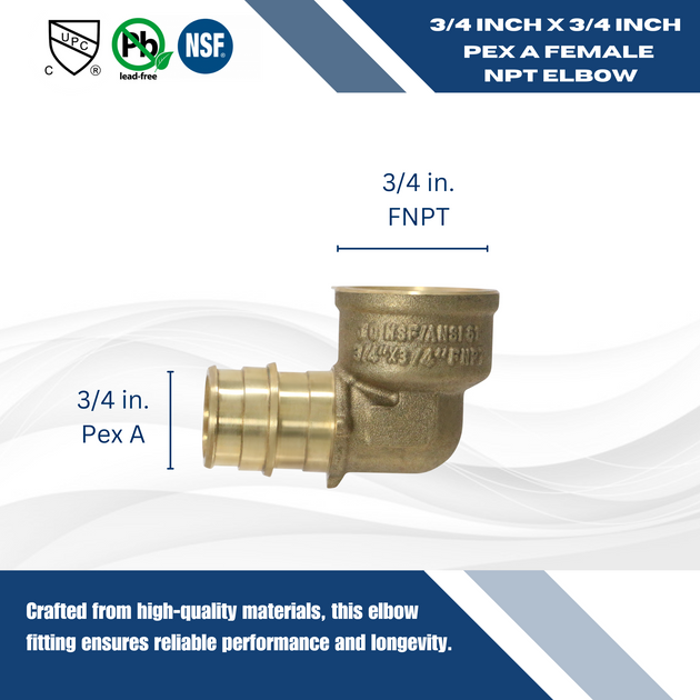 3/4 Inch Pex-A Expansion Female NPT Elbow