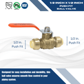 Push-to-Connect 1/2 Inch x 1/2 Inch Ball Valve