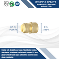3/4 inch Push-to-Connect x 1 inch Female Adapter