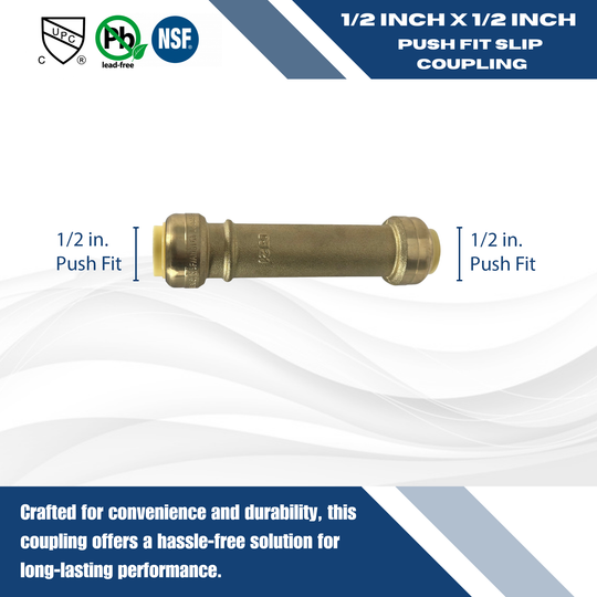 1/2 inch Push-to-Connect Slip Coupling