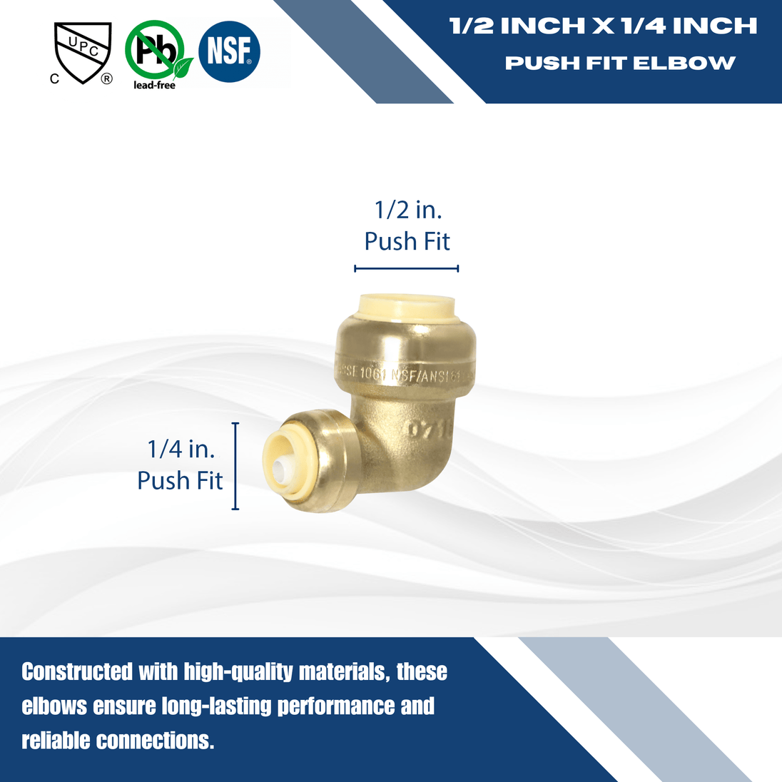 1/2 inch x 1/4 inch Push-to-Connect Elbow