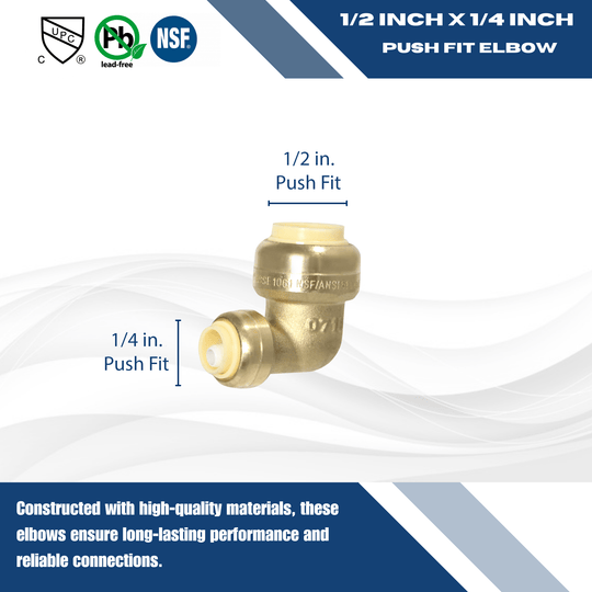 1/2 inch x 1/4 inch Push-to-Connect Elbow