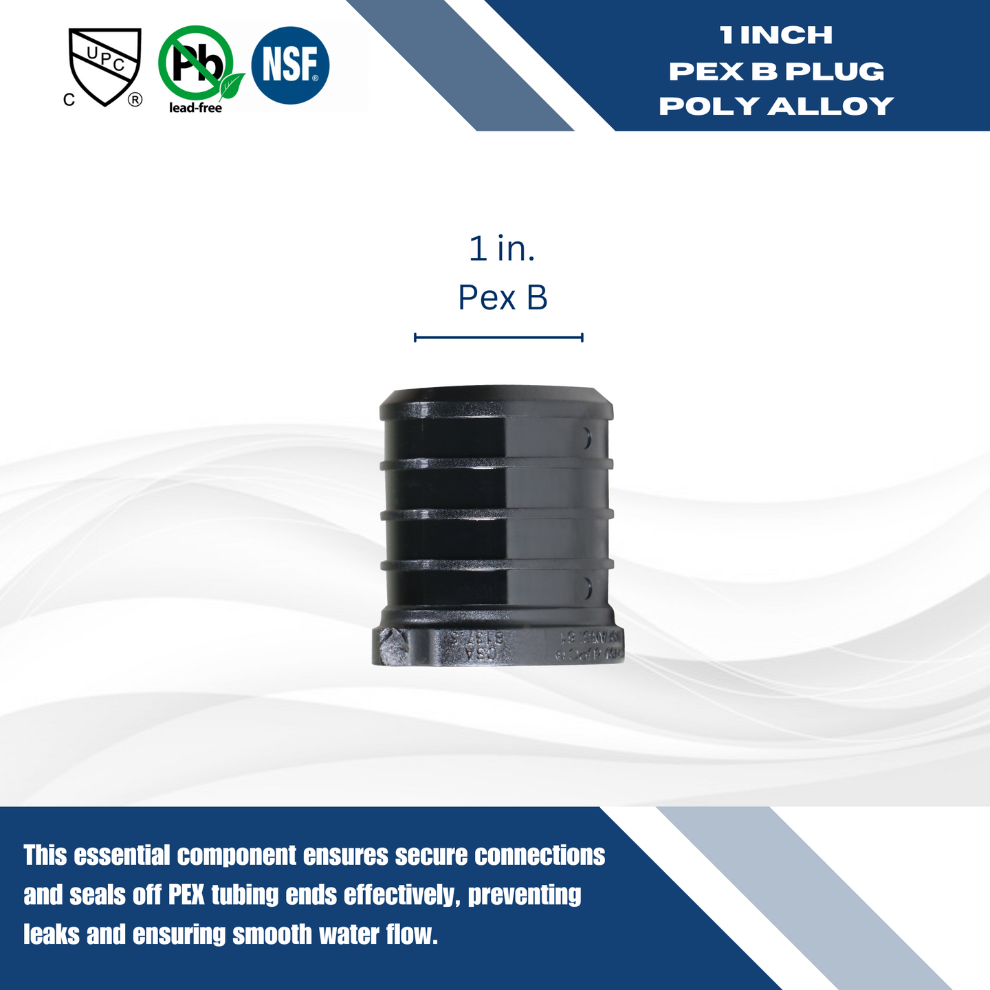 1 Inch PEX-B Barb Crimp Poly Alloy Plug