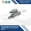 OD Compression Push-to-Connect 1/4 Inch x 1/2 Inch Straight Stop Valve