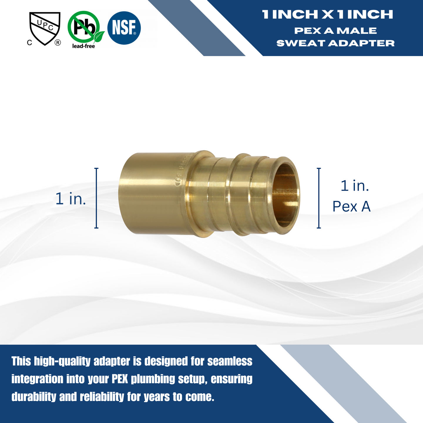 1 Inch Pex-A Expansion Male Sweat Adapter