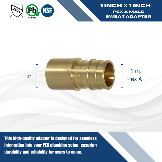 1 Inch Pex-A Expansion Male Sweat Adapter