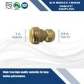 1 inch x 3/4 inch Push-to-Connect Reducing Coupling