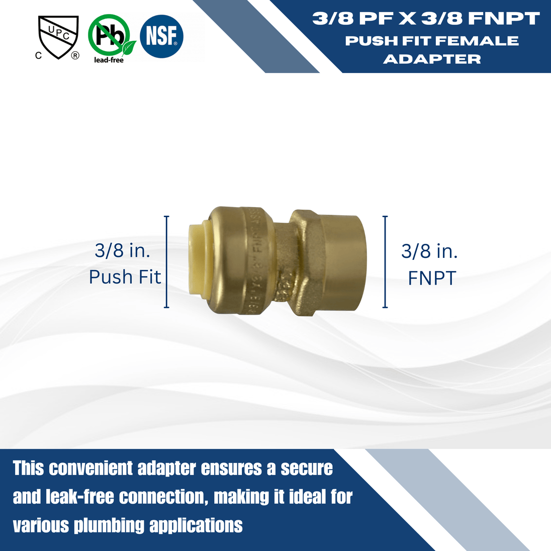 3/8 inch Push-to-Connect Female Adapter
