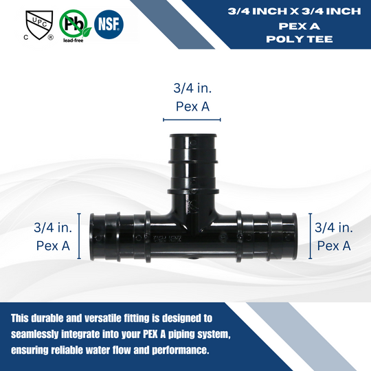 3/4 Inch Pex-A Expansion Poly Tee