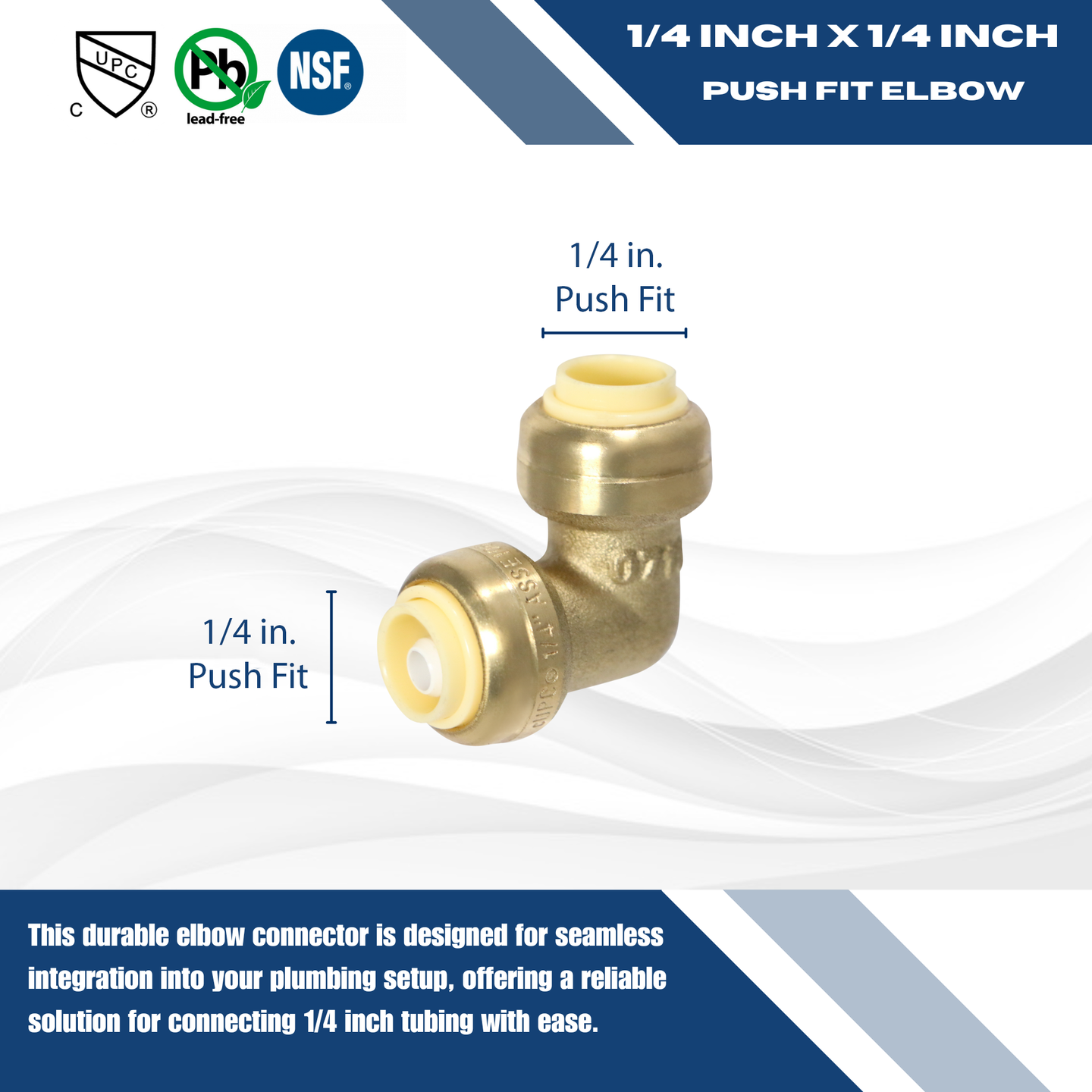 Push-to-Connect 1/4 Inch x 1/4 Inch Elbow