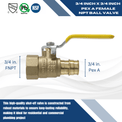 3/4 Inch Pex-A Expansion Female NPT Ball Valve