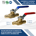1/2 Inch Pex-A Expansion Ball Valve Hot & Cold (Red & Blue)
