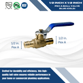 1/2 Inch Pex-A Expansion Ball Valve Cold (Blue)
