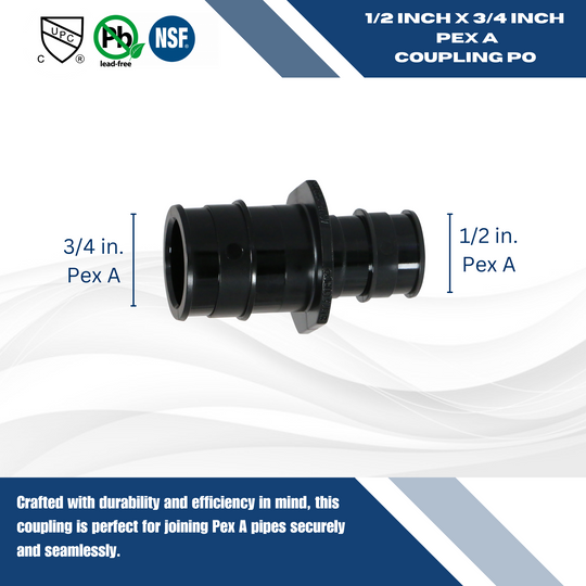 Pex-A Expansion 3/4 Inch x 1 Inch Coupling Poly