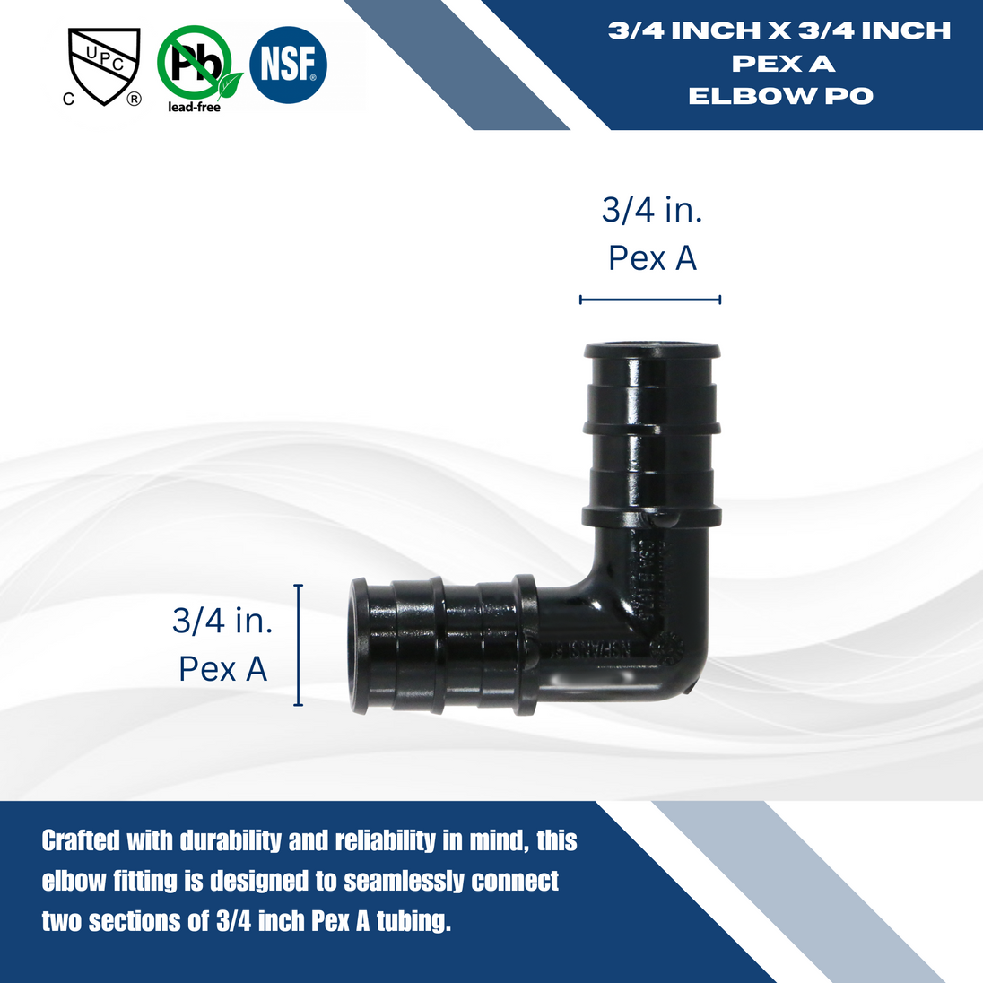 3/4 Inch Pex-A Expansion Elbow Poly