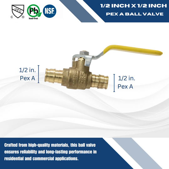1/2 Inch x 1/2 Inch Pex-A Expansion Ball Valve