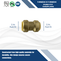 Push-to-Connect 1 Inch x 1 Inch Coupling