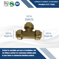 1/2 inch Push-to-Connect Tee