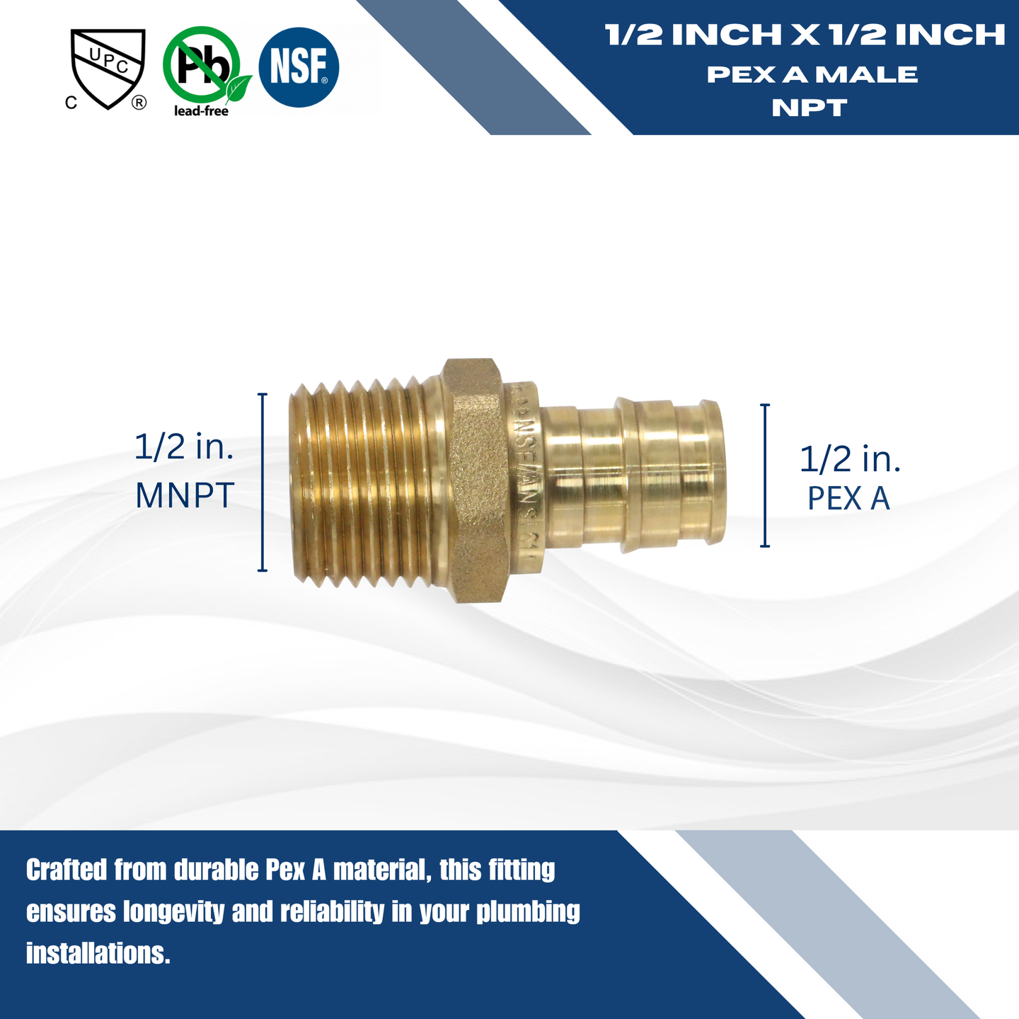 1/2 Inch Pex-A Expansion Male NPT