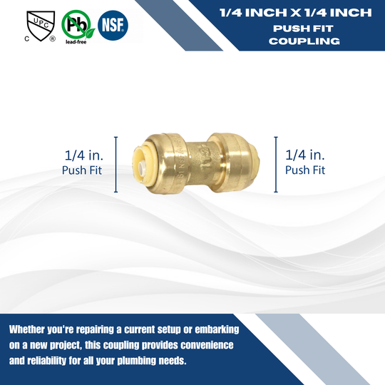 Push-to-Connect 1/4 Inch x 1/4 Inch Coupling