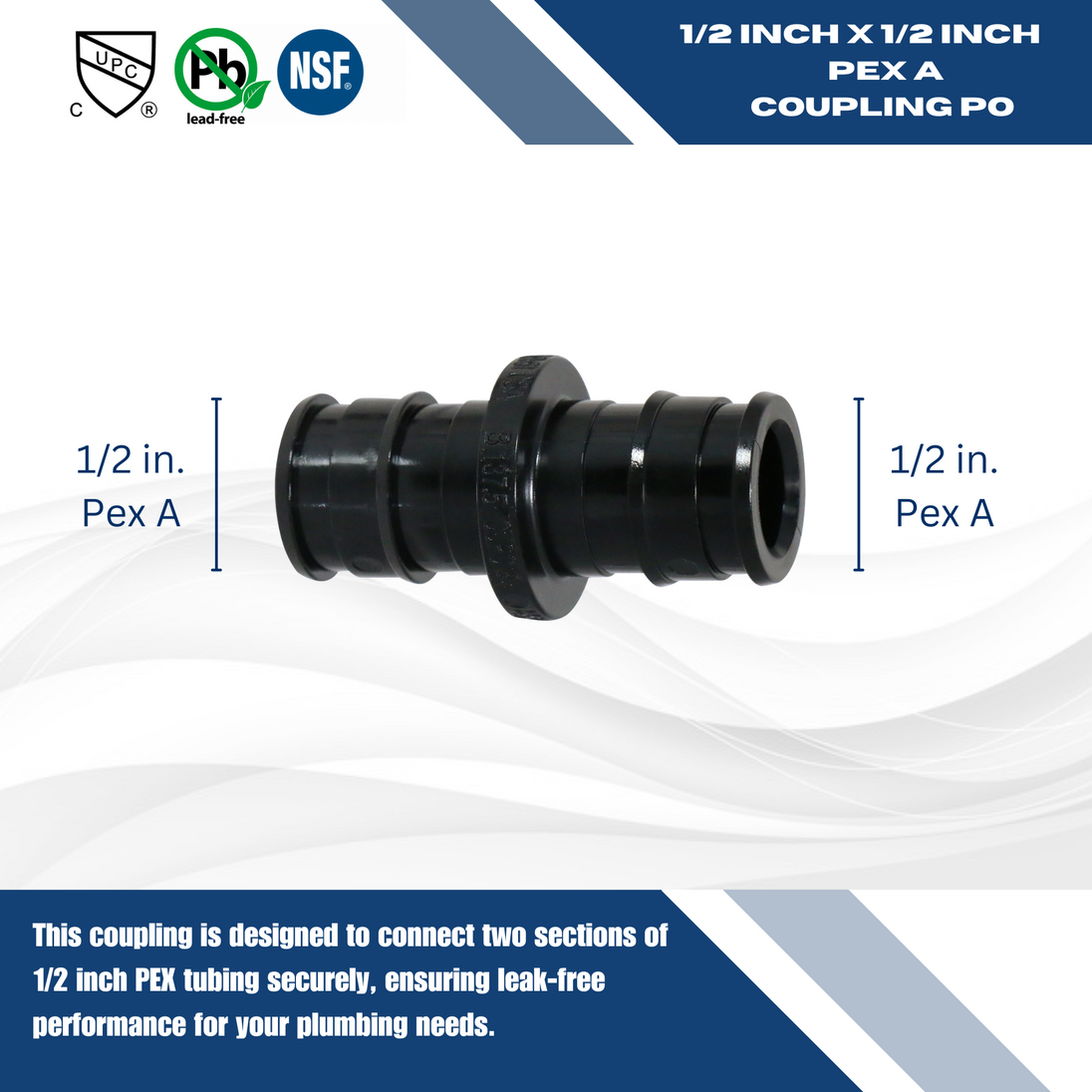 1/2 Inch Pex-A Expansion Coupling Poly
