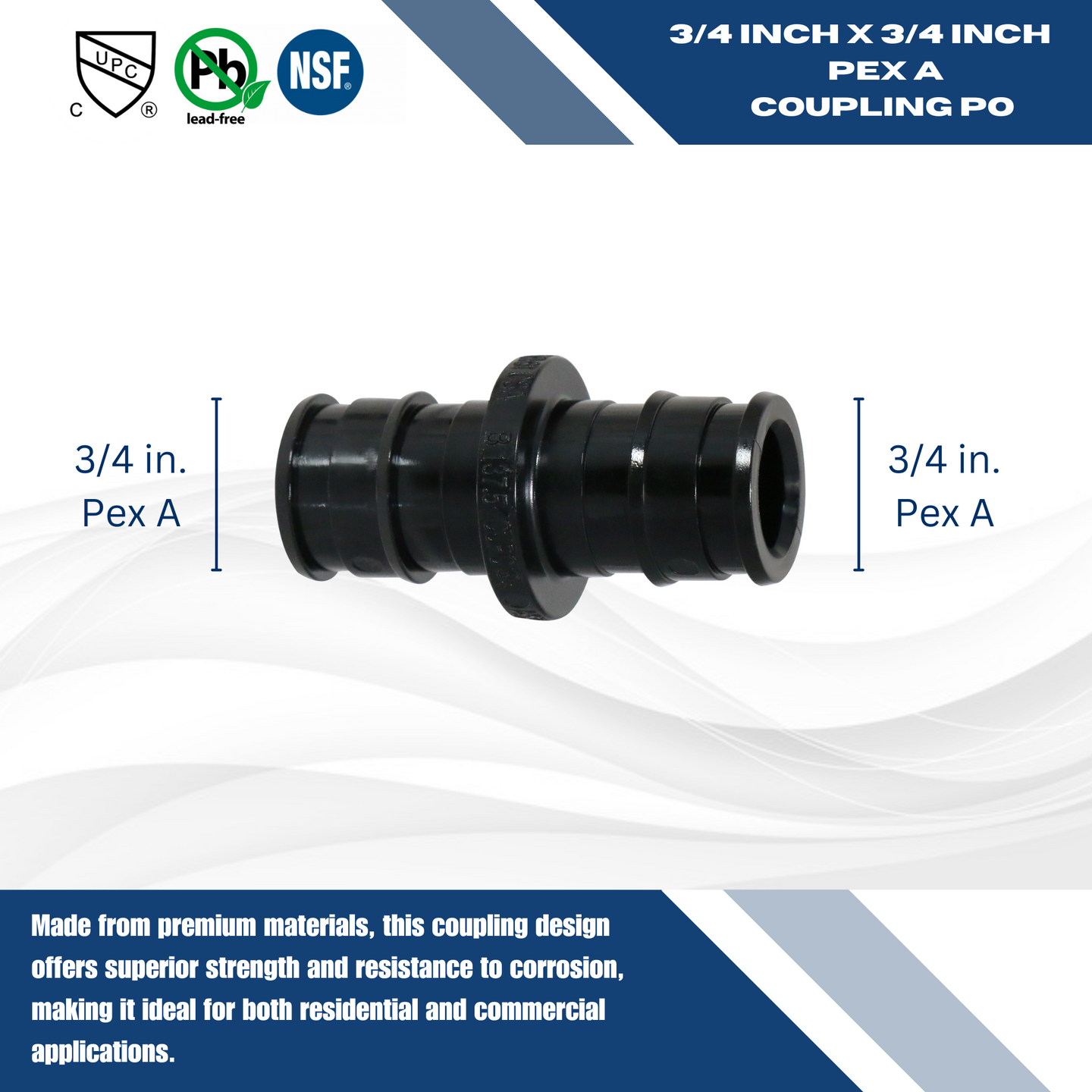 3/4 Inch Pex-A Expansion Coupling Poly
