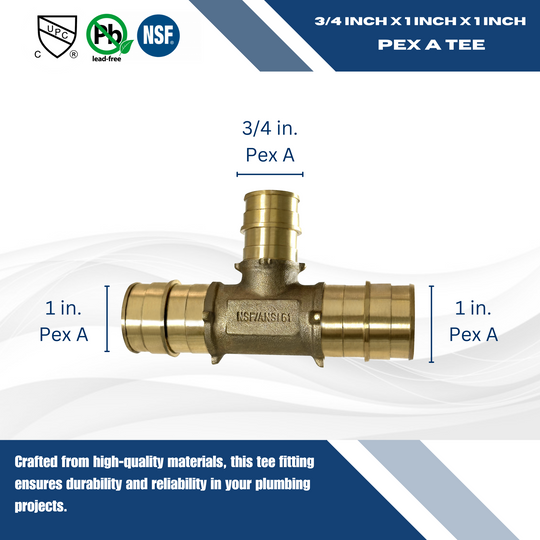 1 Inch x1 Inchx 3/4 Inch Pex-A Expansion Tee