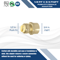 1/2 inch Push-to-Connect x 3/4 inch Female Adapter