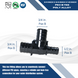 3/4 Inch X 1/2 Inch X 3/4 Inch PEX-B Barb Crimp Poly Alloy Tee