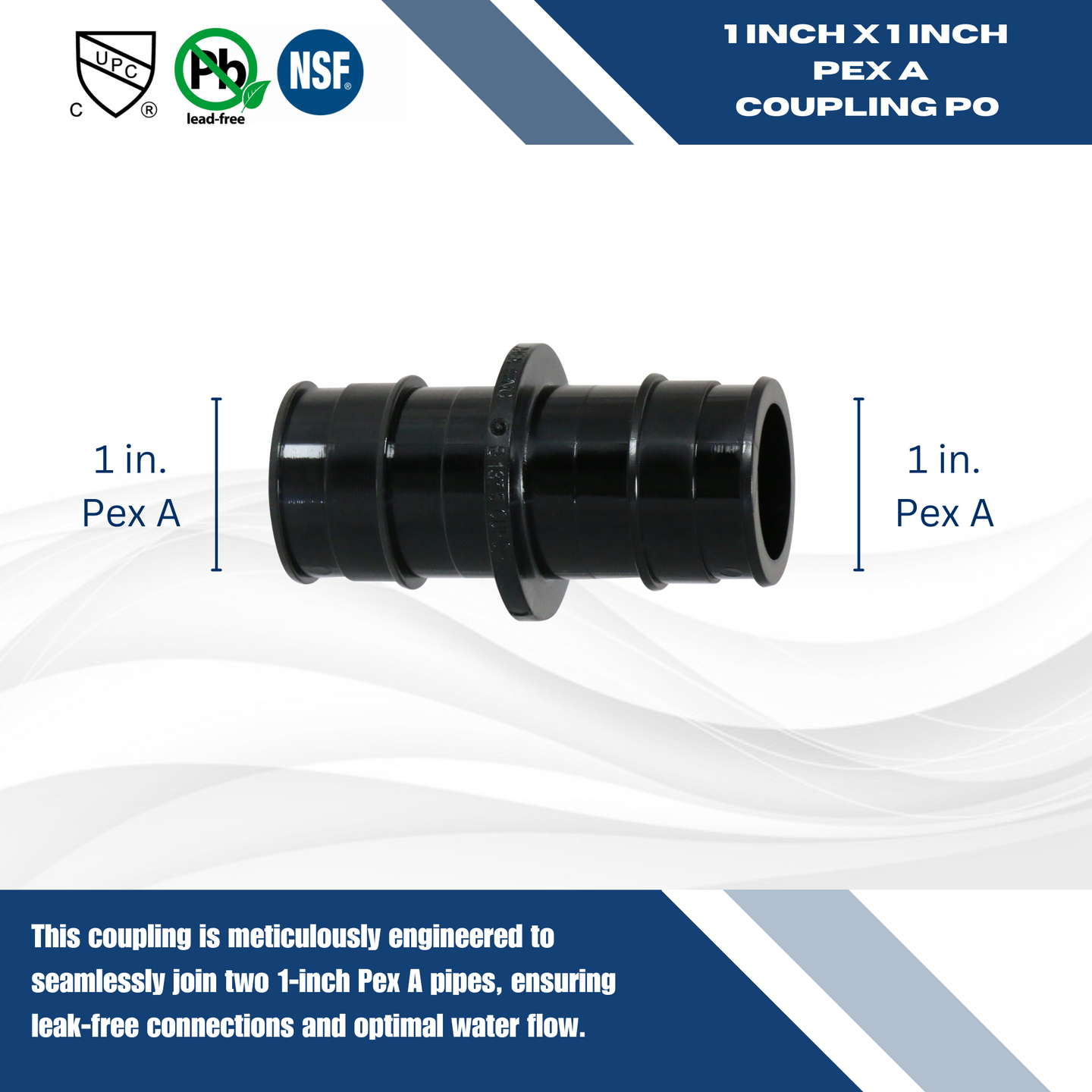 Pex-A Expansion 1 Inch Coupling Poly