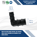 Pex-A Expansion 1/2 Inch x 3/4 Inch Elbow Poly, Pex-A F1960 Poly Elbow