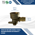 Pex-A Expansion 1/2 Inch x 3/4 Inch FNPT Drop Ear Elbow