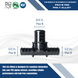 1/2 Inch X 1/2 Inch X 3/4 Inch PEX-B Barb Crimp Poly Alloy Tee