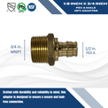 Pex-A Expansion 1/2 Inch x 3/4 Inch Male NPT