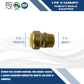 Push-to-Connect  1 Inch x 1 Inch Male Adapter