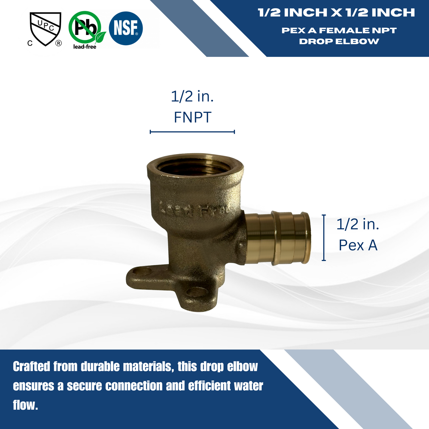 1/2 Inch Pex-A Expansion FNPT Drop Ear Elbow