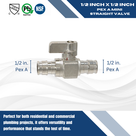 1/2 Inch Pex-A Expansion Mini Straight Valve