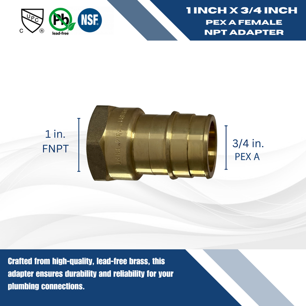 Pex-A Expansion 1 Inch x 3/4 Inch Female NPT